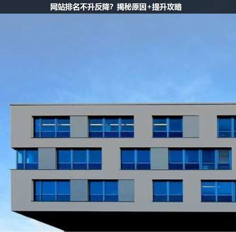 網站排名不升反降?揭秘原因+提升攻略