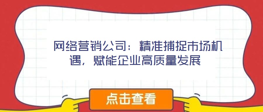  網絡營銷公司：精準捕捉市場機遇，賦能企業高質量發展