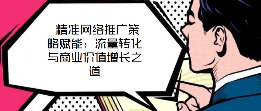 精準(zhǔn)網(wǎng)絡(luò)推廣策略賦能：流量轉(zhuǎn)化與商業(yè)價(jià)值增長(zhǎng)之道
