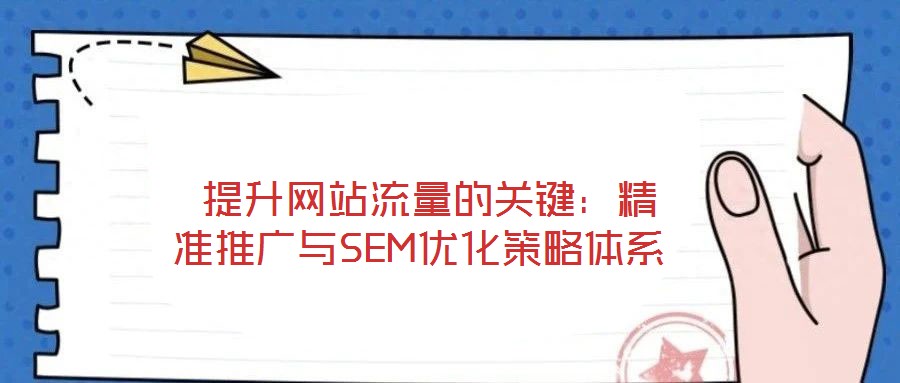  提升網站流量的關鍵：精準推廣與SEM優化策略體系