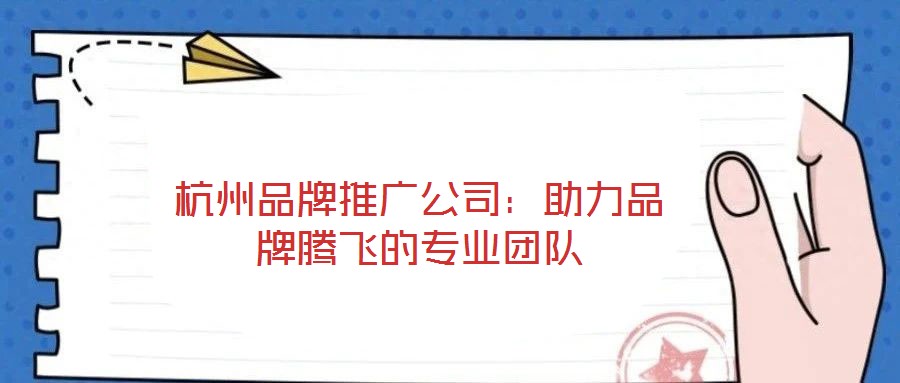 杭州品牌推廣公司：助力品牌騰飛的專業(yè)團(tuán)隊(duì)
