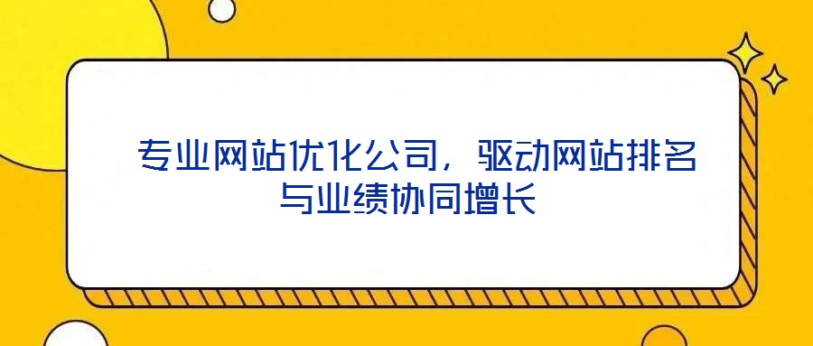  專業(yè)網(wǎng)站優(yōu)化公司，驅(qū)動網(wǎng)站排名與業(yè)績協(xié)同增長
