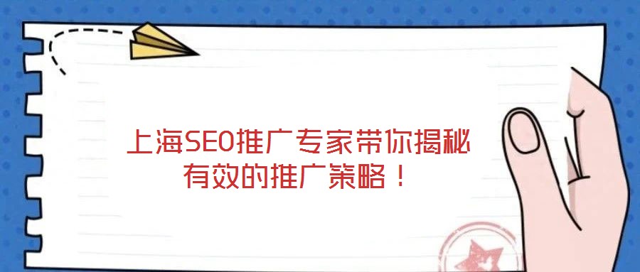 上海SEO推廣專家帶你揭秘有效的推廣策略！