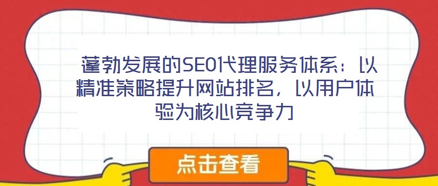  蓬勃發(fā)展的SEO代理服務(wù)體系：以精準(zhǔn)策略提升網(wǎng)站排名，以用戶體驗(yàn)為核心競爭力