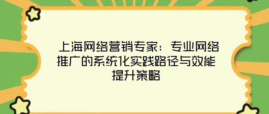  上海網絡營銷專家：專業(yè)網絡推廣的系統(tǒng)化實踐路徑與效能提升策略